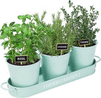 PERFNIQUE Indoor Herb Garden, Herb Planter for Indoor/Outdoor, Farmhouse Plant Pots, Windowsill Herb Garden with Tray(Planter only) Window Pots