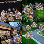 Adecorty Solar Garden Lights Outdoor Waterproof Decorative Solar Lights Outdoor 8 Pack with 176 LED 136 Butterfly Flower Garden Decor Yard Decorations Patio Lawn, Gifts for Mother's Day Mom Women