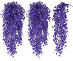 Fake Hanging Plants Fake Ivy Vine Artificial Ivy Leaves Artificial Hanging Plant Faux Plant Hanging Artificial Plants Outdoor Vines Decor for Home Room Yard Wall Garden Decoration(Pure Purple)
