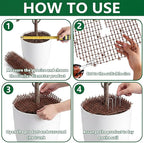 Sadnyy 6 Pcs 11.8 Inch Plant Pot Grids Brown Indoor Plant Protector from Cats Animals Soil Covers Scat Deterrent Mat with Spikes for Outdoor Garden Pot Protection