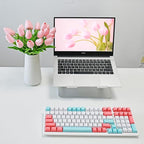 Mandy's Light Pink Artificial Tulips Flowers Centerpiece, 13.5" Lifelike PU Fake Floral Stems 20pcs for Kitchen Island & Dining Table, Spring Decor for Easter