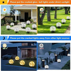 SyouHome Solar Garden Lights Outdoor Waterproof, 4 Pack 30 LEDs Cracked Glass Ball Light, Ground Landscape Garden Decor, Solar Globe Decorative for Pathway/Patio/Lawn/Yard