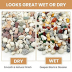 3/8 Inch Decorative Pebbles, River Rocks for Indoor Plants, Succulents, Planters, Vases, Fish Tank, Aquarium Gravel & Landscaping, Mixed Color, 6LB