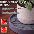 9.8Inch Plant Caddy with Hidden Wheels, Rolling Plants Stand with Wheel, 4 Invisible Casters, Indoor Plant Saucers on Wheels, Heavy Duty Wheeled Plant Dolly, Planter Roller Base, Gray, 2Pack