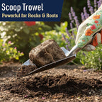 Hand Gardening Tools 3 Pack with Cultivator Hand Rake, Transplanting Shovel, and Garden Trowel for Planting - Heavy Duty Cast Aluminum Garden Tool Set with Ergonomic Handles by Kings County Tools