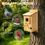 Bird Houses for Outside, Cedar Bluebird Houses with Metal Predator Guard, Birdhouse for Wren Bluebirds Finches Swallows,Ventilated Design & Easy Access Clean, Natural Wood
