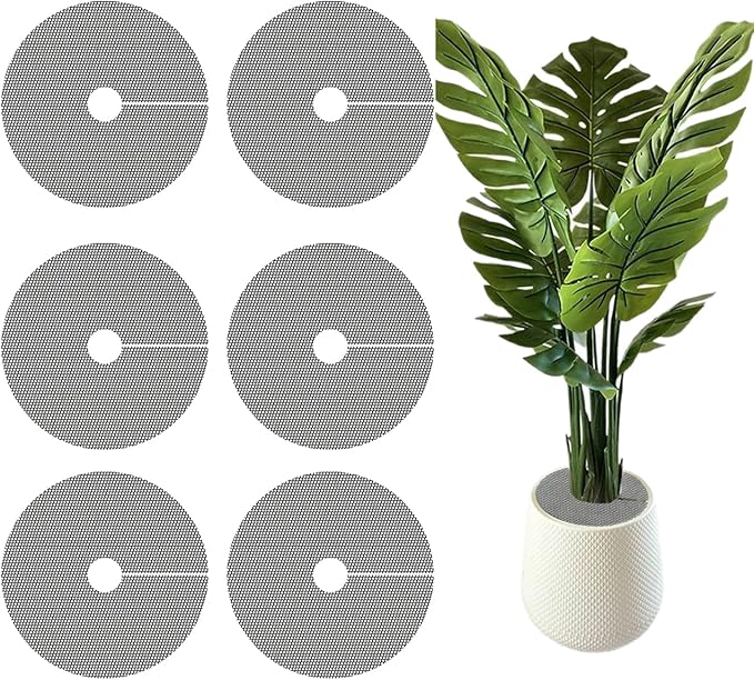 6 Pcs Plant Pot Grids-Cuttable Plant Pot Soil Covers Protectors from Animals-Indoor Plant Pot Soil Guard for Outdoor Garden Plant Protection (11.8in-6pcs)