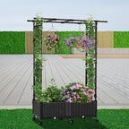 Planter with Trellis Raised Garden Beds, 4.5ft Tall with Screen Indoor Outdoor, Vegetable Flower Privacy Planter Box for Backyard Balcony Patio, Black