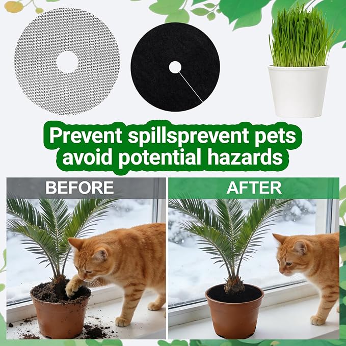 6-Pack Plant Pot Grids- 11.8 Inch Cuttable Mesh Flower Plant Pot Soil Covers -Protectors from Animals - Plant Protector Ring for Indoor Outdoor Garden Plant Landscaping