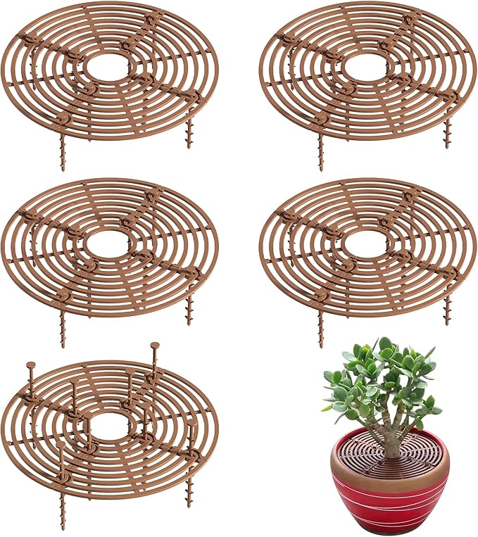 5 Pcs Plant Pot Grid, 7.48" Cuttable Plant Pot Soil Covers Protectors with 40 Stakes, Keep Cats Out of Indoor Potted Plants (5Pcs 7.48")