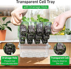 MIXC Seed Starter Tray with Elevated Lid, 120 Cells Seed Starter Kit with Adjustable Humidity Dome, Drainage Hole, Clear Heightened Lids for Indoor Outdoor Greenhouse Gardens, 10 Pack, Transparent