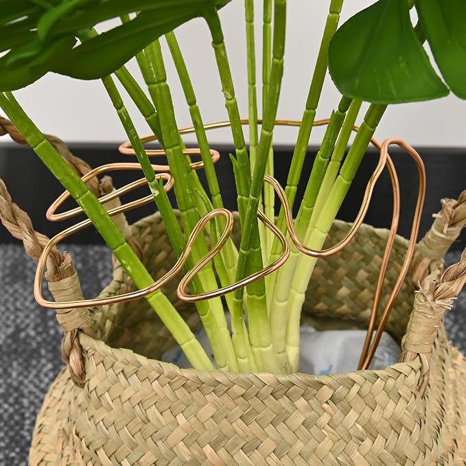 M METERXITY 2-Pack Monstera Plant Support, 11x5.9 Inch Reusable Sturdy Alloy Plant Support Stakes Unique Design for Potted Plants Flowers/Vegetables/Indoor Outdoor Climbing Plants [Copper]