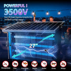 Powerful Super Large Solar Bug Zapper Outdoor for 8000 sq.ft, Rechargeable Solar Mosquito Zapper with High Powered, Outdoor Bug Zapper for Patio Garden Backyard RV Camping with 30W Solar Panel