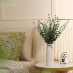 Vase with Greenery, 20pcs Artificial EucalyptusStems in White Vase, Boho Home Decor Plant, 19" Decorative Fake Plants for Home Farmhouse Mantle Centerpiece Decor