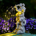 Pohabery Solar Garden Decor Elephant Statue Outdoor, Luck Triple Elephant Decorations for Yard Porch Lawn Patio - Ideal Gifts for Women Mom Grandma Senior Elder or Birthdays 12"