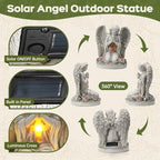 Solar Angel Garden Statue Outdoor Decor Cemetery Decorations for Grave Praying Angel Figurines with LED Light for Outdoor Lawn Yard Patio Decor Memorial Gifts for Women, Mom, Grandma