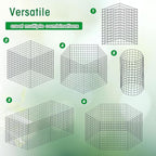 Zubebe 10 Pack Small Wire Plant Protectors Square Plant Protectors from Animals Mesh Cage Chicken Wire Cloche for Shrubs with Ground Stakes and Nylon Ties(Thickness 2mm,Dark Green)