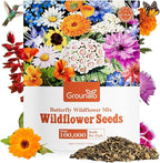 All Perennial Wildflower Seeds Bulk, 1/4 lb, 100,000+ Seeds, 26 Variety Mix with Milkweek, California Blue Bell, Attracts Pollinators, Plant in Spring or Fall, Zones 3, 4, 5, 6, 7, 8, 9, 10