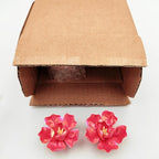 10 PCS 3D Flower Ceramic Tiles,1.6" Handmade Procelain Ceramic Flowers for Artwork,Fish Tank,Vases,Living Room, Dining Table,Office, Home Floral Decor (Double-Flowered Iridescent Red)