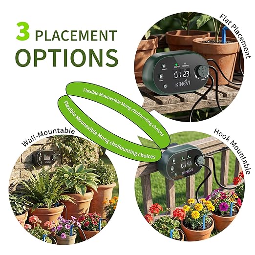 Solar Drip Irrigation System, 8W Powered Auto Watering Kit for 30 Pots, HD LED Display with 22 Timing Modes, Anti-Siphoning & IPX5 Waterproof, Suitable for Outdoor Garden, Balcony & Greenhouse