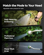 RAINPOINT Watering Wand, 16 Inch Metal Garden Hose Wand with 9 Spray Patterns, Long Hose Sprayer Nozzle For Hanging Baskets, Shrubs,Lawn (Green)