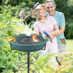 Bird Bath for Outside, Garden Freestanding Birdbath & Birdfeeder with Removable Bowl, Bird Baths Feeder for Outdoors Garden Patio Yard Lawn Decor, 5-Pronged Base & Easy to Clean(Green)