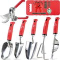 Wellmax 12-Piece Heavy-Duty Garden Tools Set with Bonus Accessories – Heavy Duty Garden Tools with Non-Slip Rubber Grip, Perfect for Digging, Weeding, Pruning & Planting