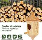 Hummingbird House, Small Hummingbird Houses for Outside, Wooden Bird House with Bow, String, Cute Gardening Gifts Home Decoration