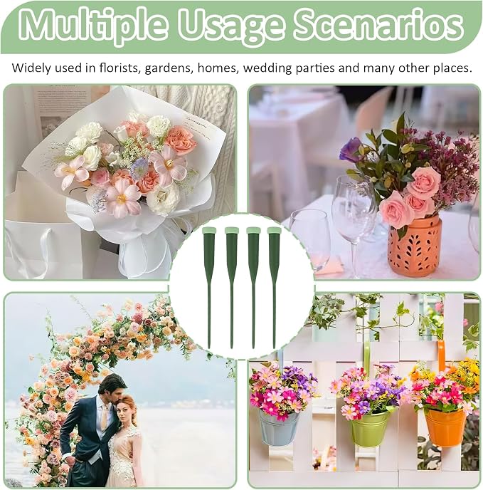 100 Pack 6" Floral Water Tubes with Caps, Single Stem Hydration Flower Tube for Fresh Roses, Buds, Bouquets, Flower Arrangement and Florists, Leak-Proof Supplies for Event Wedding Planner, DIY Lovers