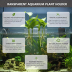 2 Pack Hanging Aquarium Plant Holder – 7-Hole Fish Tank Plant Pot for Pothos & Aquatic Plants, Floating Plant Corral, Aquascape Decor, Rim Plant Holder (Transparent)