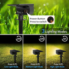 Tadyreal Solar Spot Lights Outdoor 2 Pack, [46 LED/3 Modes] Solar Landscape Spotlights Waterproof, 2-in-1 Auto On/Off Solar Powered Lights for Outside Yard Garden Wall Pathway(Warm White)