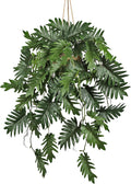 Large Fake Hanging Plants in Pot for Indoor & Outdoor, Long Artificial Monstera Hanging Basket, 27.6" Fake Potted Vines Ivy Greenery Plant for Room Wall Shelf Decor Living Room Bathroom Patio Porch