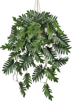 Large Fake Hanging Plants in Pot for Indoor & Outdoor, Long Artificial Monstera Hanging Basket, 27.6" Fake Potted Vines Ivy Greenery Plant for Room Wall Shelf Decor Living Room Bathroom Patio Porch