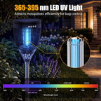 Rossetta Solar Bug Zapper Outdoor, Mosquito Zapper with Flame Lamp & Projector Light, 4200V Electric Fly Zapper Waterproof Rechargeable Mosquito Killer, Cordless Fly Trap for Patio, Backyard, Garden