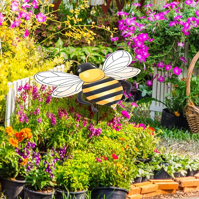 Reallnaive Small Metal Plant Umbrella for Outdoor Bee Garden Decor Umbrella Plants Shade Cover Sunshade Disk Outdoor for Potted Live Decor
