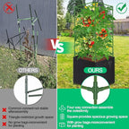 WLLEYAY 3 Pack Square Tomato Cages with 17 Gallon Grow Bags, 46'' Upgraded Heavy Duty Steel Garden Plant Support Stakes Kit, Flowers Vegetable Trellis for Vertical Climbing Plants Vines