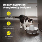 PetSafe Ceramic Pet Fountain with 4-Pack of Carbon Filters for Cats and Small Dogs 60 Oz Water Capacity Whisper-Quiet Water Flow Great for Shy or Timid Pets Fresh, Filtered Water