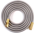 Short Metal Garden Hose 10 ft – 304 Stainless Steel Water Hose Leader, Flexible Hose Extension, Small Lightweight Hose Extender,No Kink Outdoor Hose (10 ft)