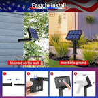 btfarm 4 Pack Red White and Blue Solar Fairy Lights, 4th of July Solar String Lights Outdoor Waterproof, 320LED 132FT Memorial Independence Day Patriotic Decorations for Outside Tree Garden Patio Yard