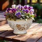 Dosayes Vintage Ice Crackle Grazd Ceramic Flower Pot with Drainage Holes, 4.33 Inch Rustic Planter for Indoor Plants, Outdoor Garden, Farmhouse Gift Tuscan Decor (Red)