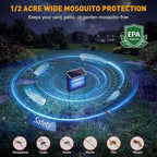 Solar Bug Zapper Outdoor, 4500V Solar Mosquito Zapper for Outdoor & Indoor, 1/2 Acre Coverage Cordless Rechargeable Electric Fly Zapper, IPX5 Waterproof Mosquito Traps for Backyard, Patio, Camping