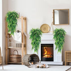 Sggvecsy 4 Pack Artificial Hanging Plants Fake Hanging Plant Faux Hanging Boston Ferns Fake Ivy Vines Greenery UV Resistant Plastic Plants for Indoor Outdoor Room Wall Wedding Patio Porch Decor