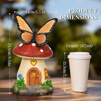 GIGALUMI Fairy Garden Houses Mushroom 9.3",Garden Statues,Fairy Houses for Outside,Fairy Garden Accessories, Butterfly House, Mushroom Decor for Yard, Patio and Birthday Gifts for Mom Women