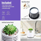 Artificial Succulent Plants with Subtle Lavender Scent, Faux Indoor Plants for Home Decor, Small Fake Plant for Bathroom, Bedroom, Office Decor, Aesthetic Room Accessories, Housewarming Gift