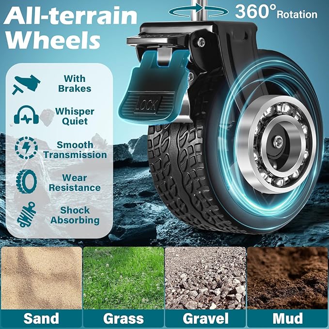 Collapsible Wagon Cart with Wheels Foldable: 500LBS Heavy Duty Folding Utility Wagon - Portable All Terrain Grocery Wagon Cart for Groceries Shopping Outdoor Camping Sports (Black-500Lbs)