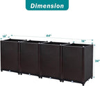 D'vine Dev Raised Patio Planter Box - Elevated Planter with Drainage Plug Raised Garden Beds for Growing Flowers, Herbs, Vegetables - Outdoor Standing Gardening Kit, Set of 4, RGB-D-4N