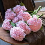 DUYONE 4Pcs 22 inch Lifelike Artificial Hydrangea, 2 Pink & 2 White Large Flowers Artificial Flowers Dry Flowers Outdoor Wedding Christmas Office Family Party Living Room Table Deco
