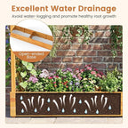 Happygrill 45" Raised Garden Bed with Trellis, 2 Pack Wood Planter Box w/Hanging Roof, 2 Side Trellises, Open-Ended Base for Flower, Climbing Plant, Plant Container for Garden