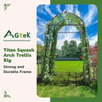 AGTEK 87in Garden Arch Trellis for Climbing Plants, Garden Arches Support Structure, Tall Metal Garden Tunnel Trellises Archway for Climbing Vine, Vegetable, Fruit, Flower, Squash Arbors