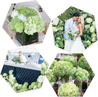 Coferset Green Hydrangea Artificial Flowers 3pcs Lifelike Faux Hydrangea Real Touch Fake Flowers for Home Wedding Christmas Office Party Living Room Decoration,22inch